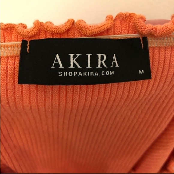 Akira Orange Long Sleeve Crop Top - Picture 4 of 5